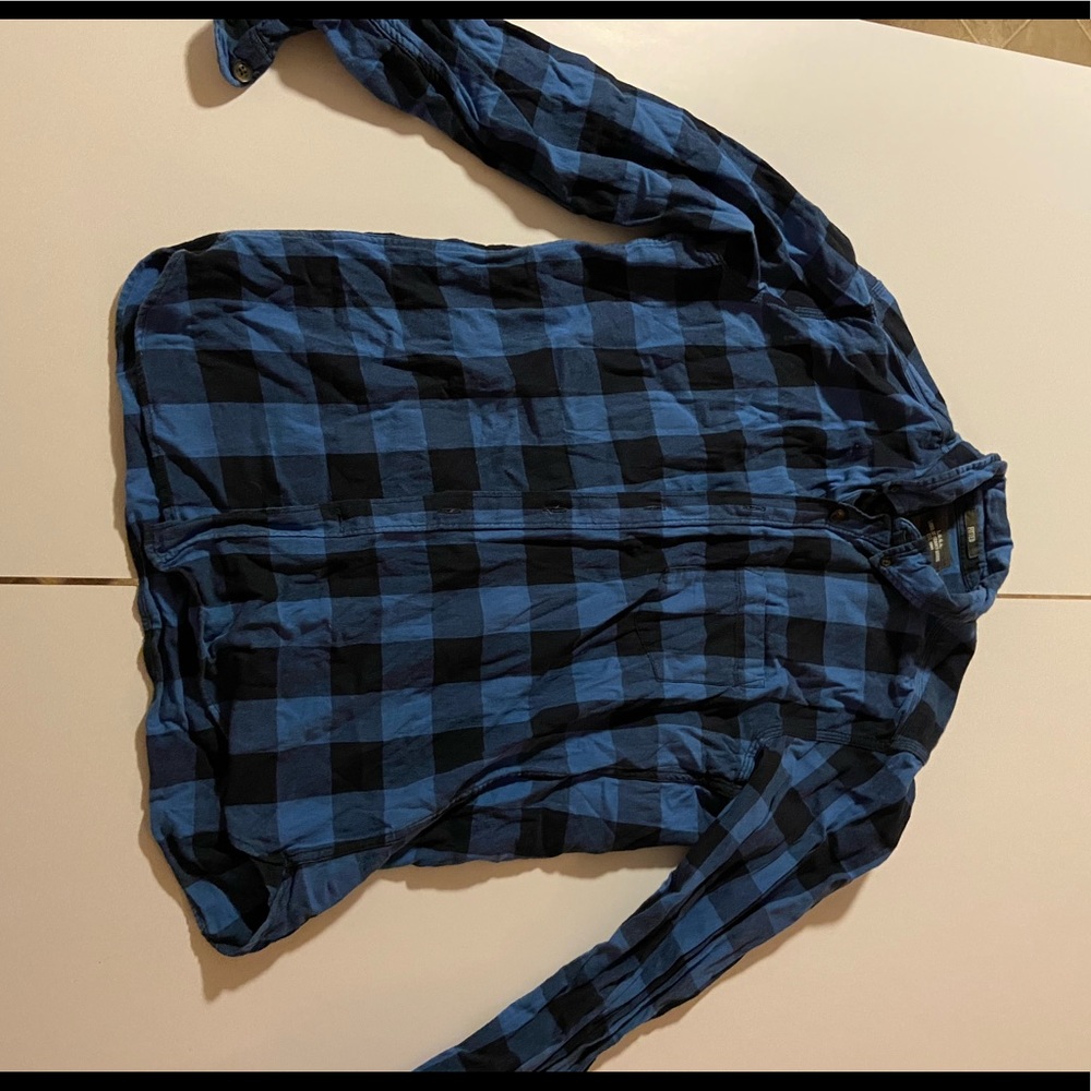 Blue Plaid Button Down Shirt